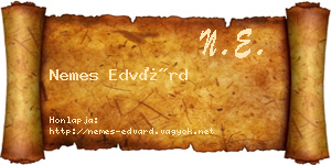 Nemes Edvárd névjegykártya